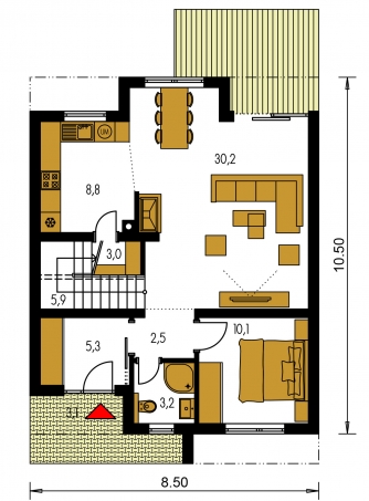 Floor plan of ground floor - RAD 1